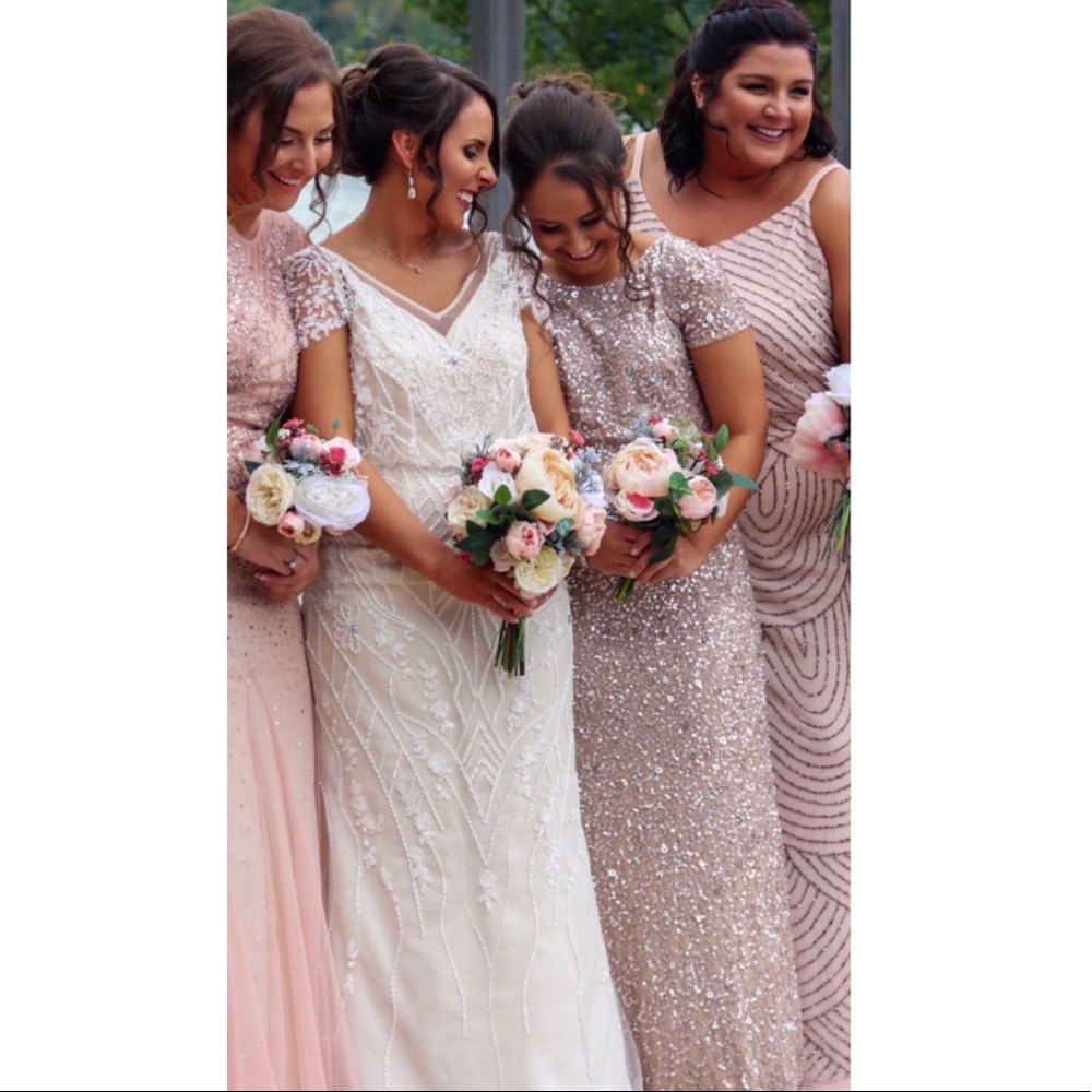 Adrianna Papell Swoop back sequence gown